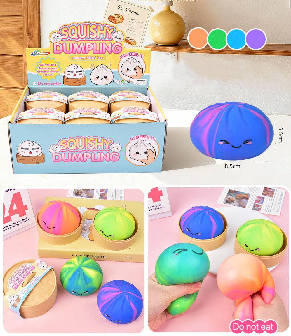 Cartoon Jumbo Mystery Squishy Dumpling Realistic Steamed Bun Stress Relief Squeeze Toy: Sparkling / 1 pc (ship randomly) - Image 9